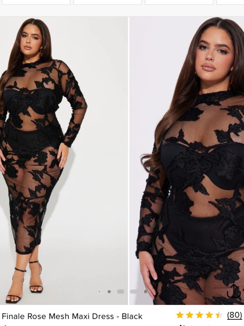 Finale Rose Black Mesh Maxi Dress
